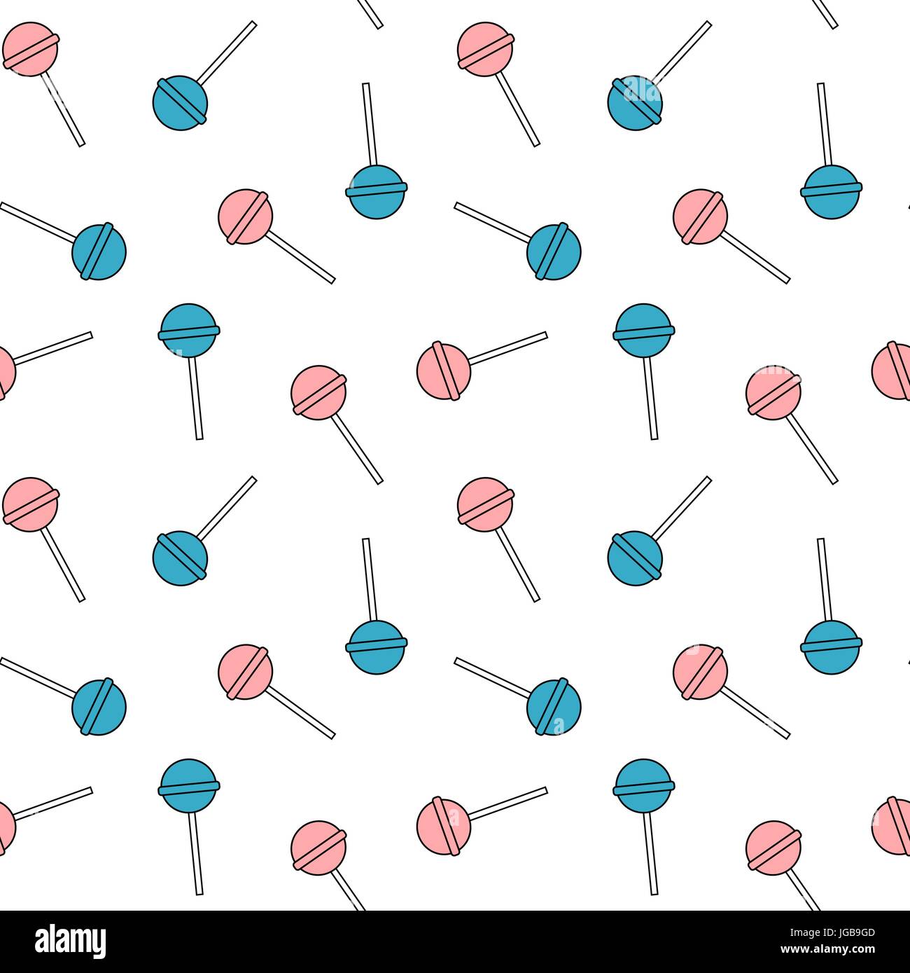 cute pink and blue lollipop seamless vector pattern background