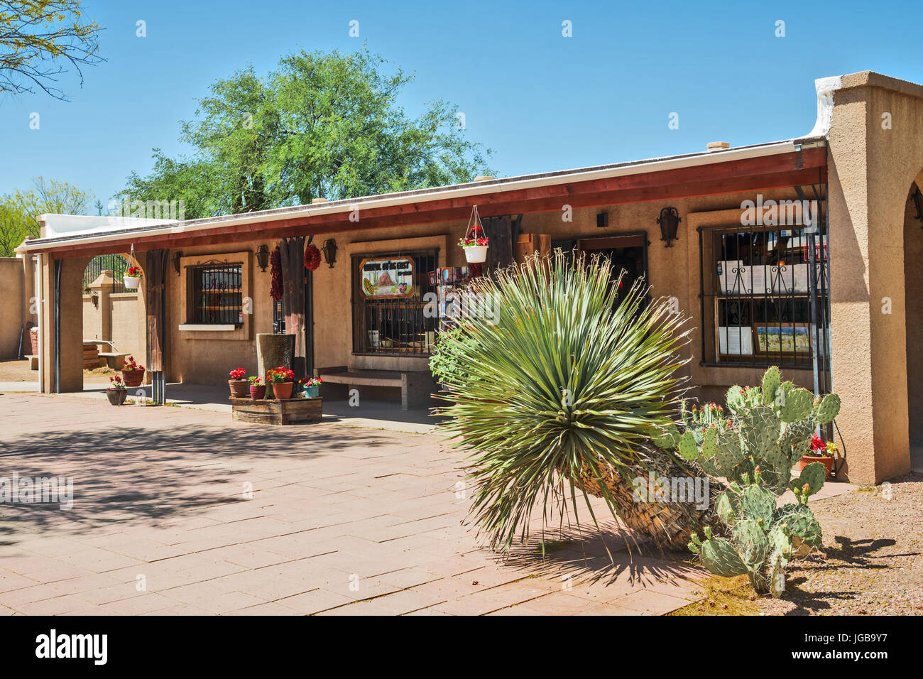 San Xavier Plaza, Tucson , Arizona, USA Stock Photo