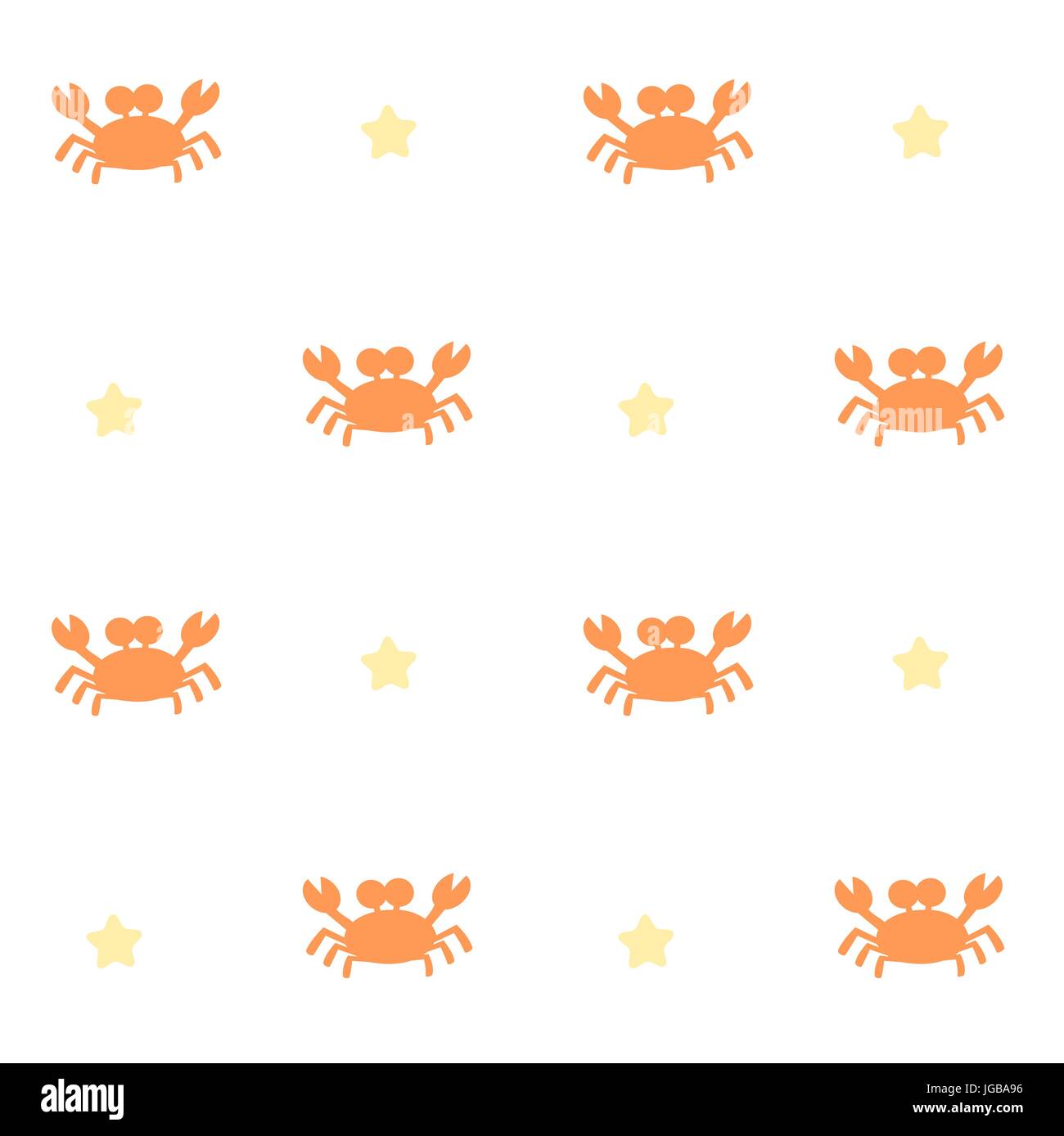 cute cartoon crab seamless vector pattern background illustration Stock ...