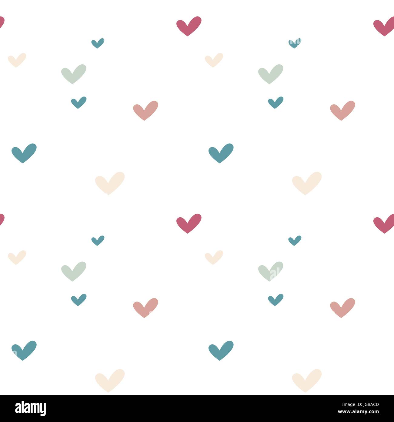 cute colorful hand drawn hearts seamless vector pattern background ...