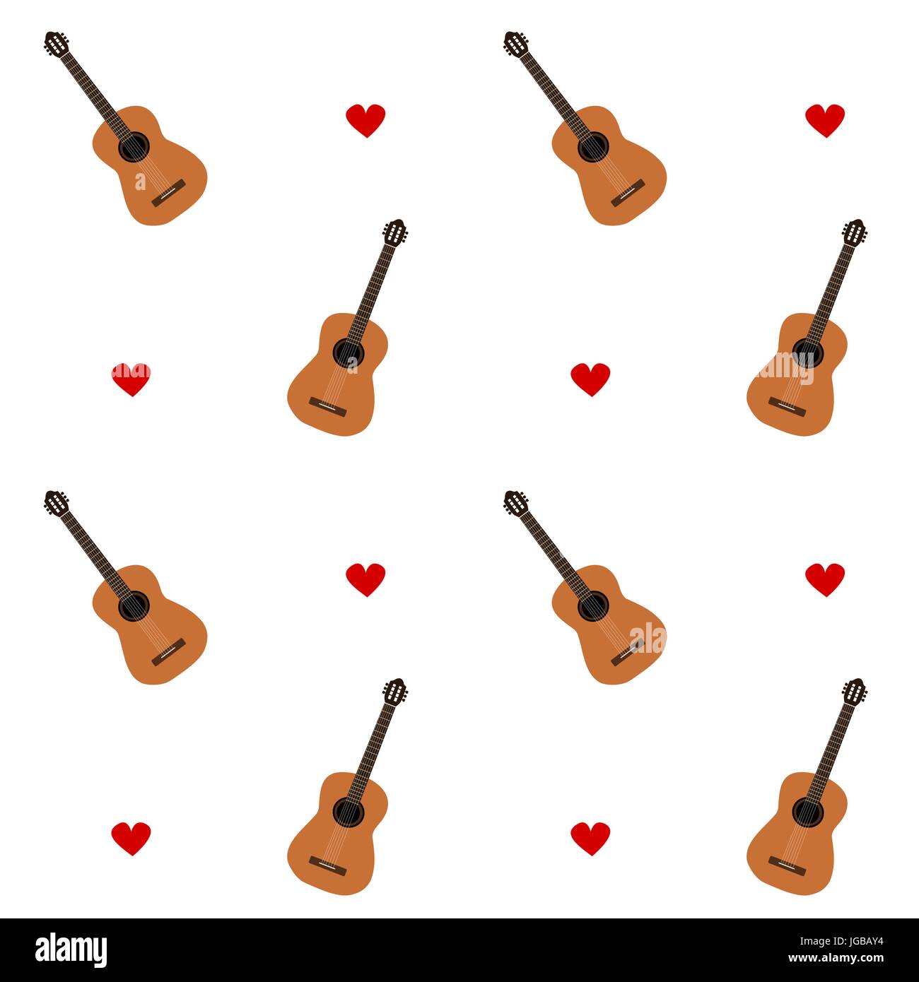 cute classic guitars seamless vector pattern background illustration ...