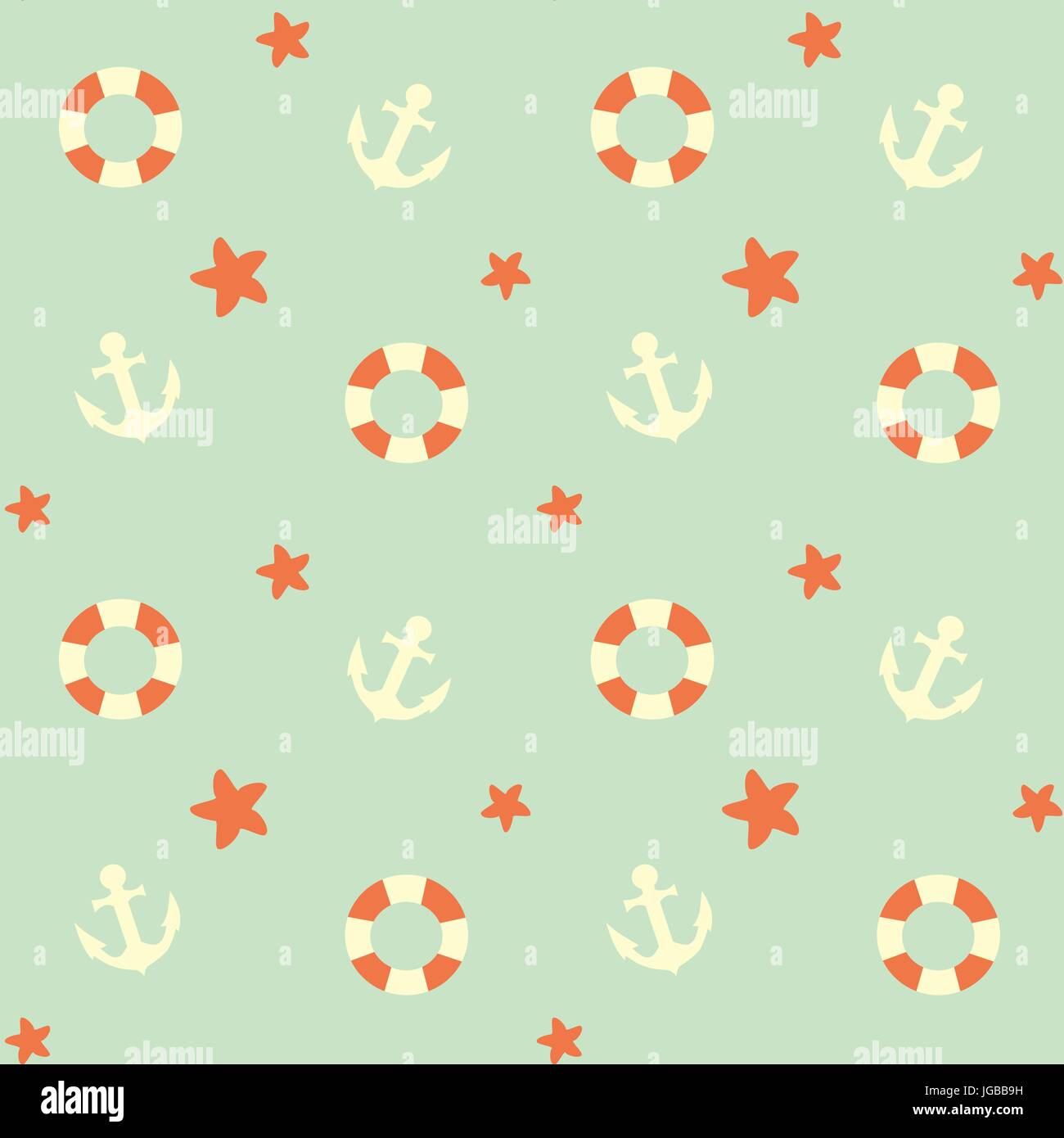 lifebuoy and anchor seamless vector pattern background illustration ...