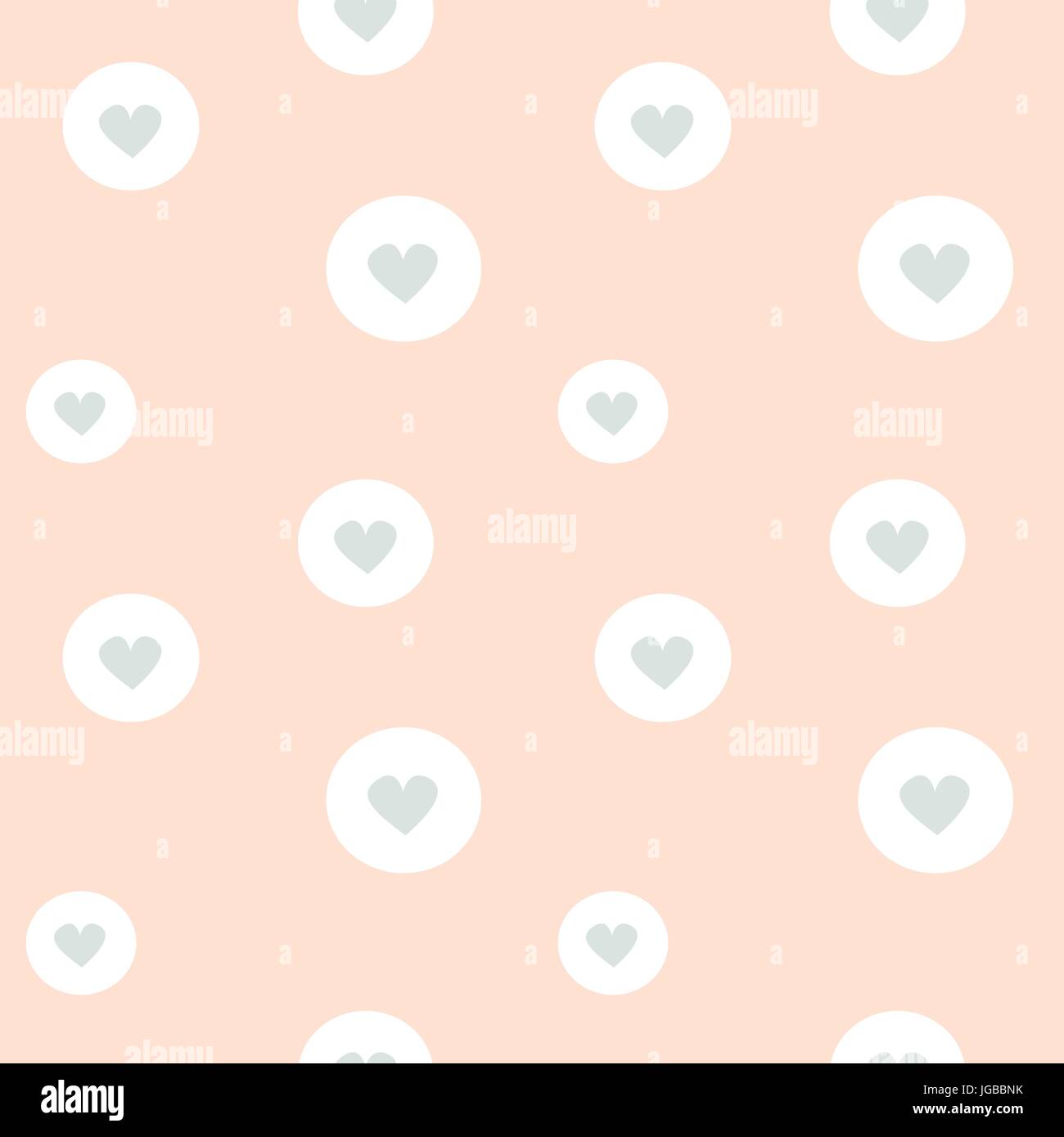 Cute Lovely Light Blue Hand Drawn Heart In White Circle On Pink