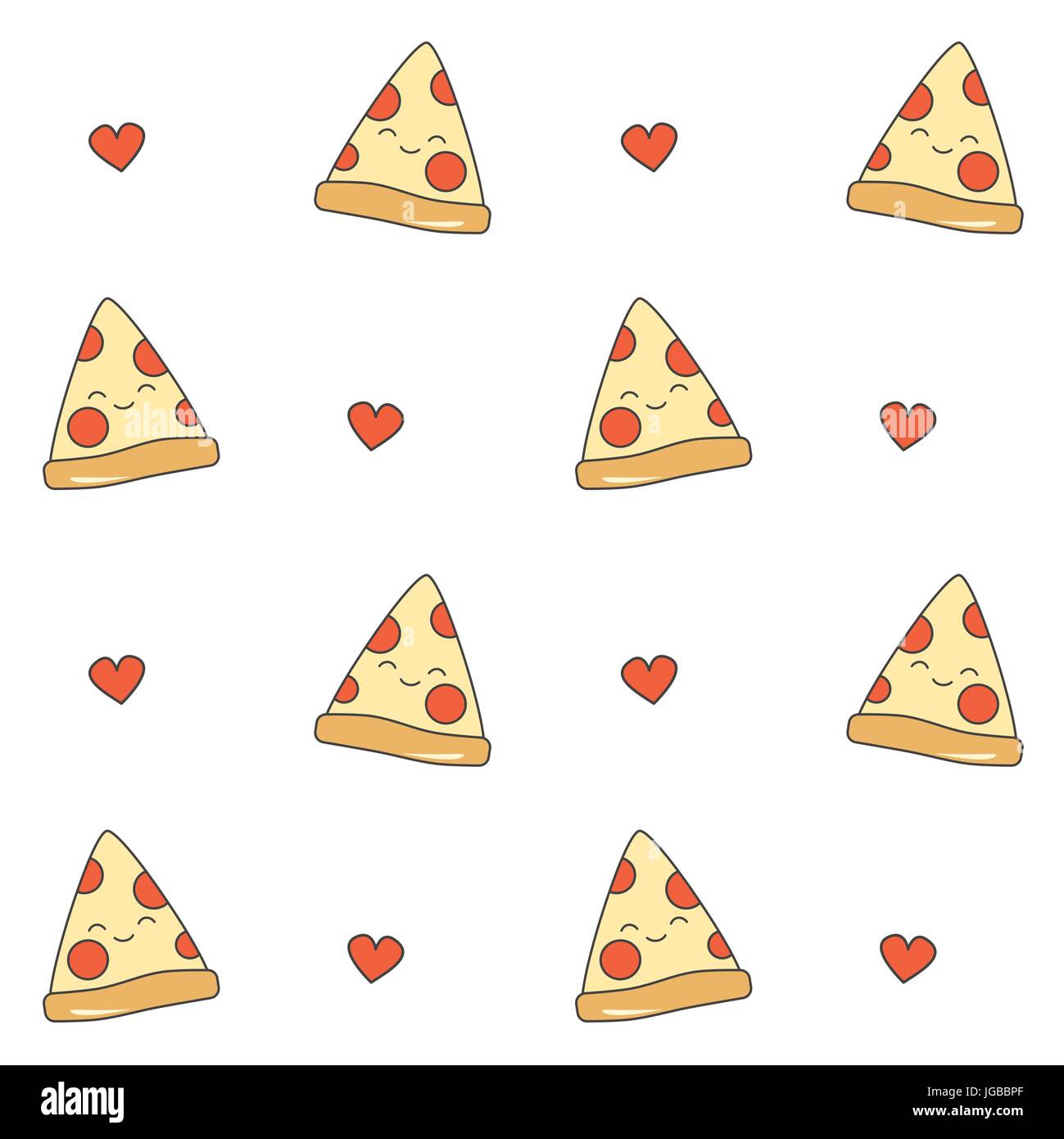 cute cartoon pizza seamless vector pattern background illustration Stock  Vector Image & Art - Alamy