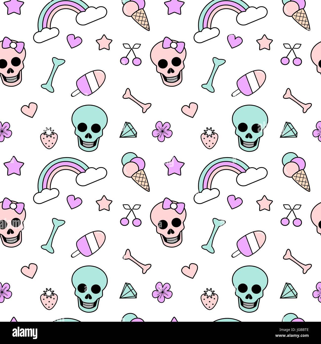 cute colorful seamless vector pattern background illustration with ...