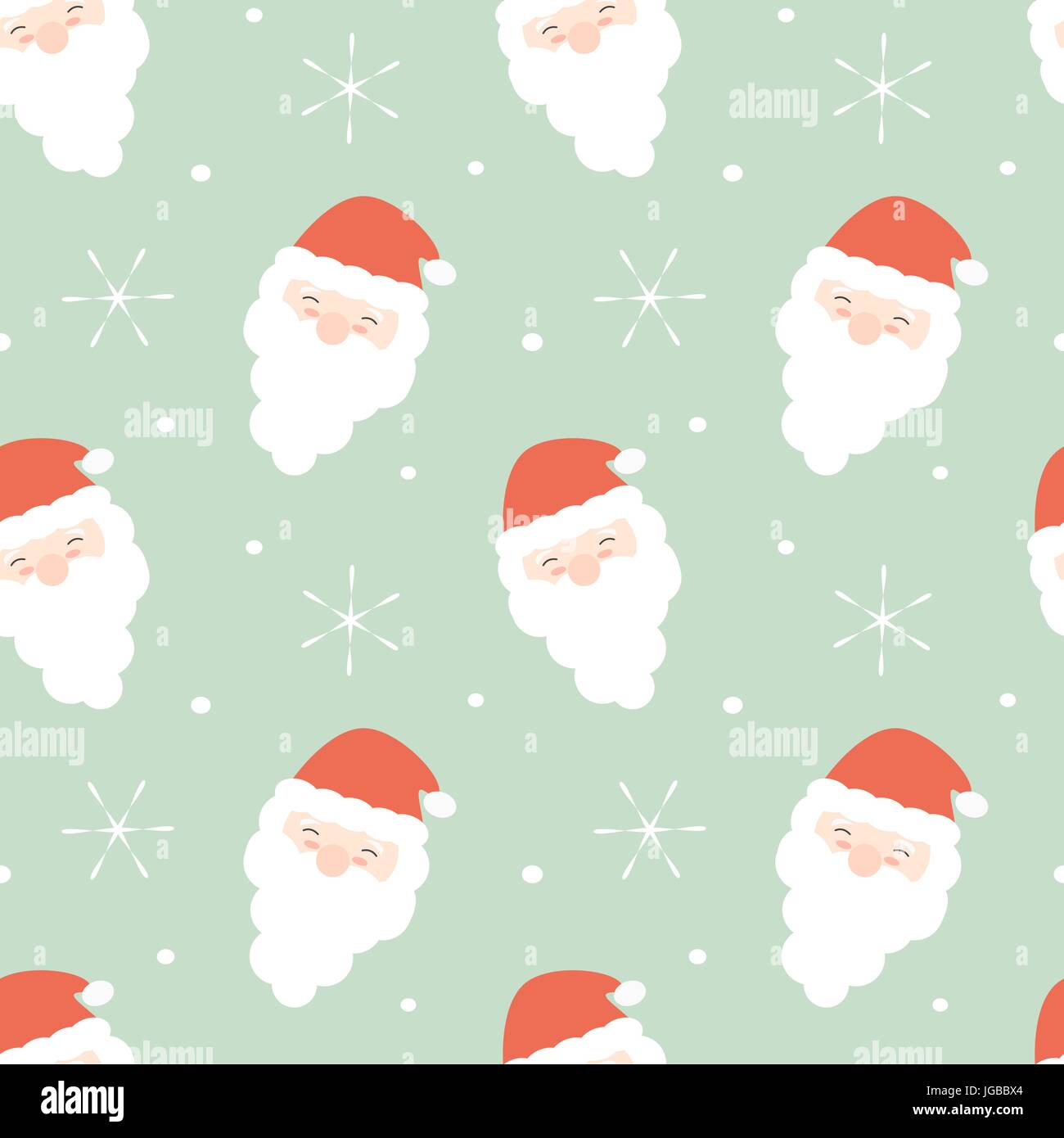 cartoon santa claus face seamless vector pattern background holidays ...