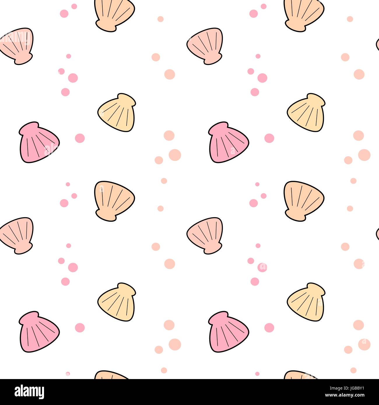 cute colorful seashell seamless vector pattern background illustration ...
