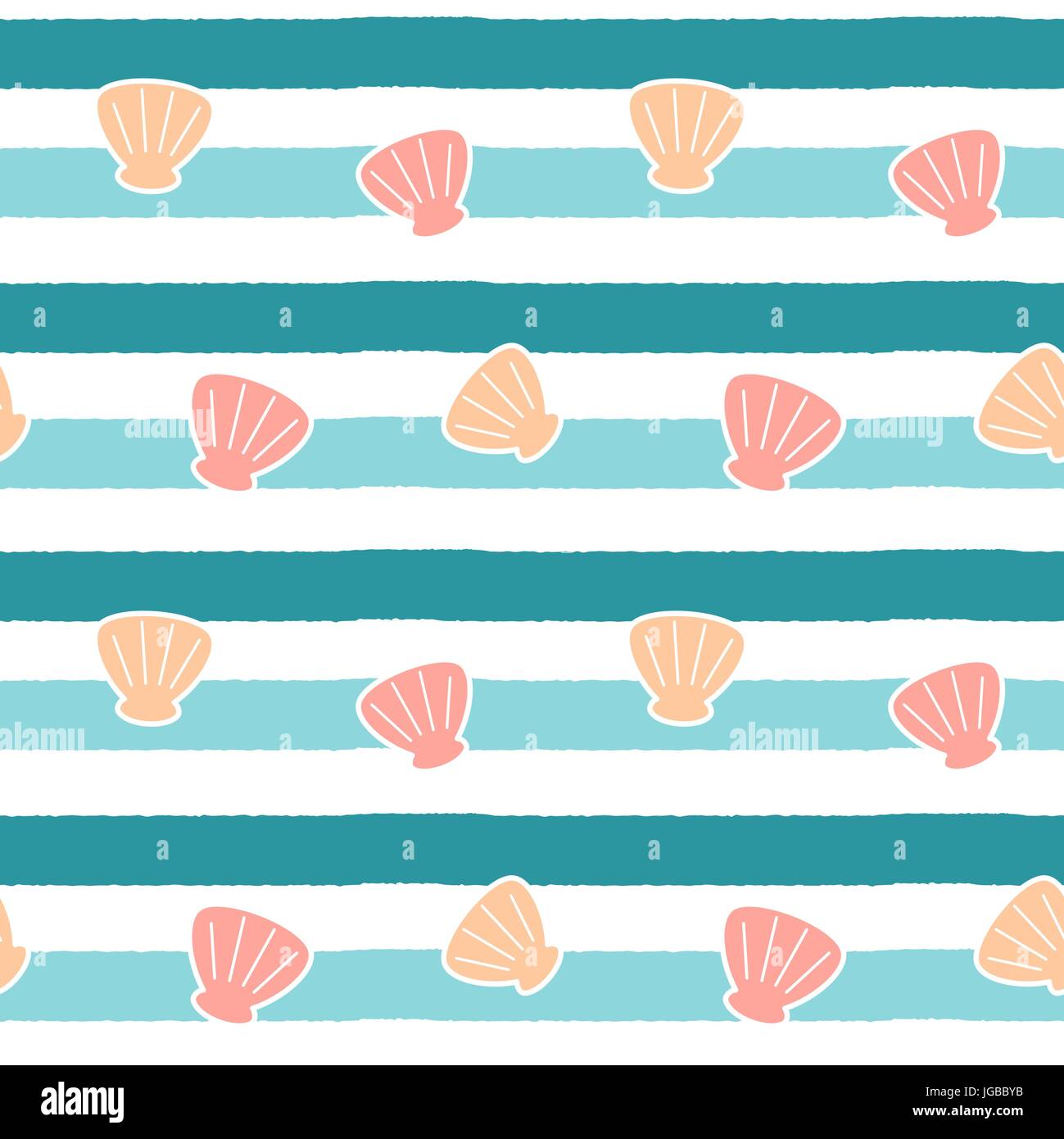 vibrant gradient seamless fairy shells vector blue and... cute abstract shells on blue stripes background seamless vector pattern ...