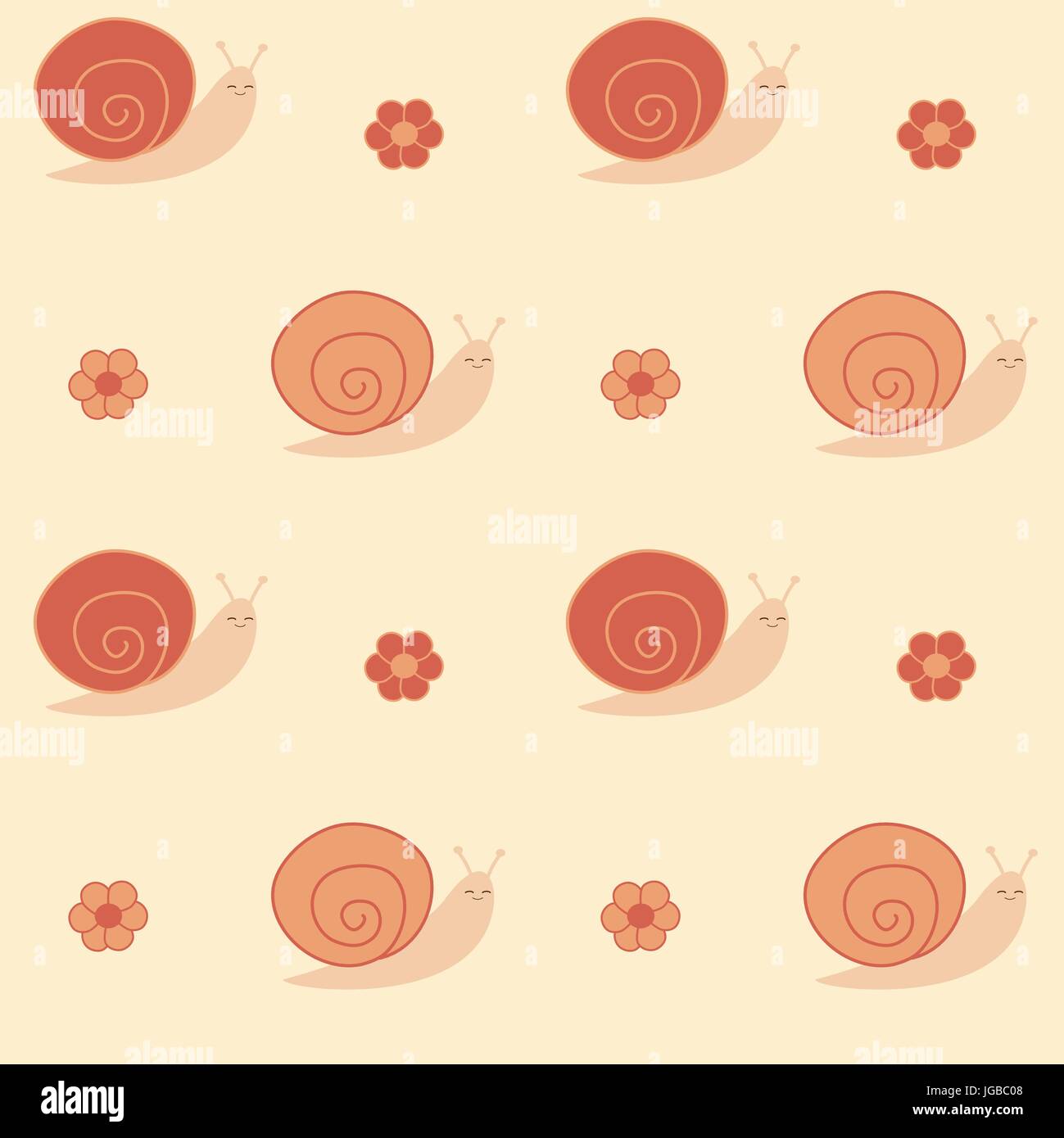 cute pastel cartoon snail seamless vector pattern background ...