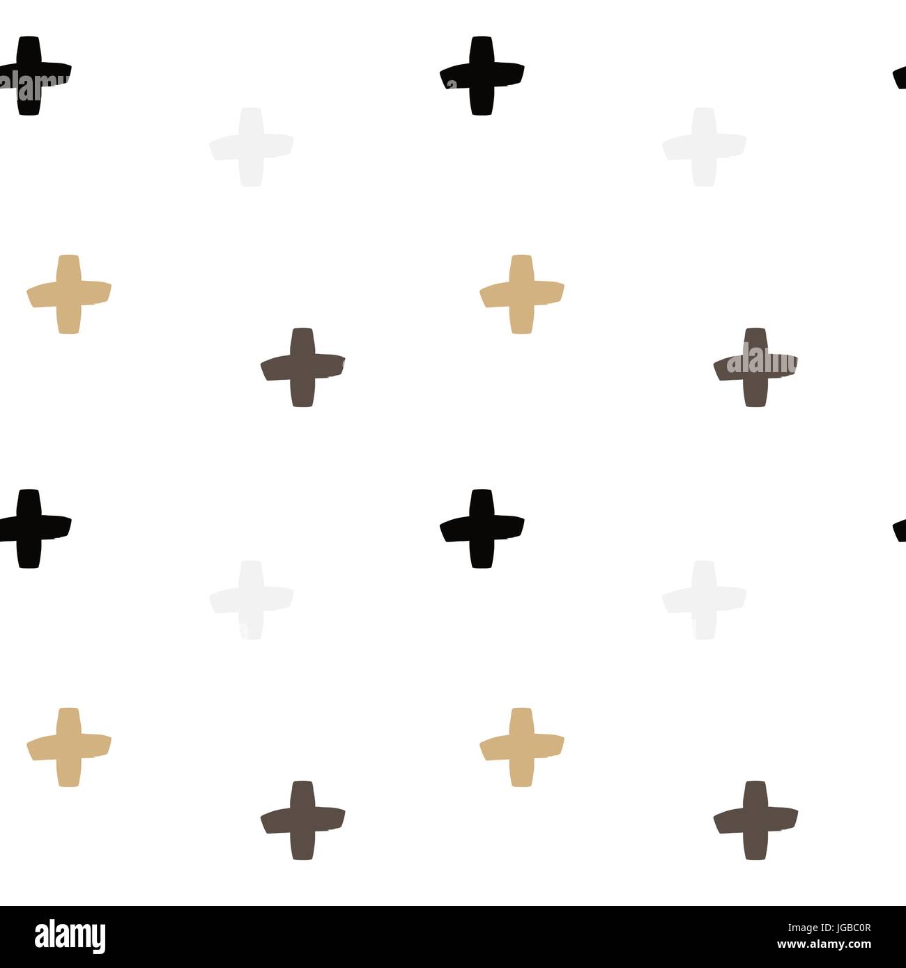 hand drawn plus sign seamless vector pattern background illustration ...