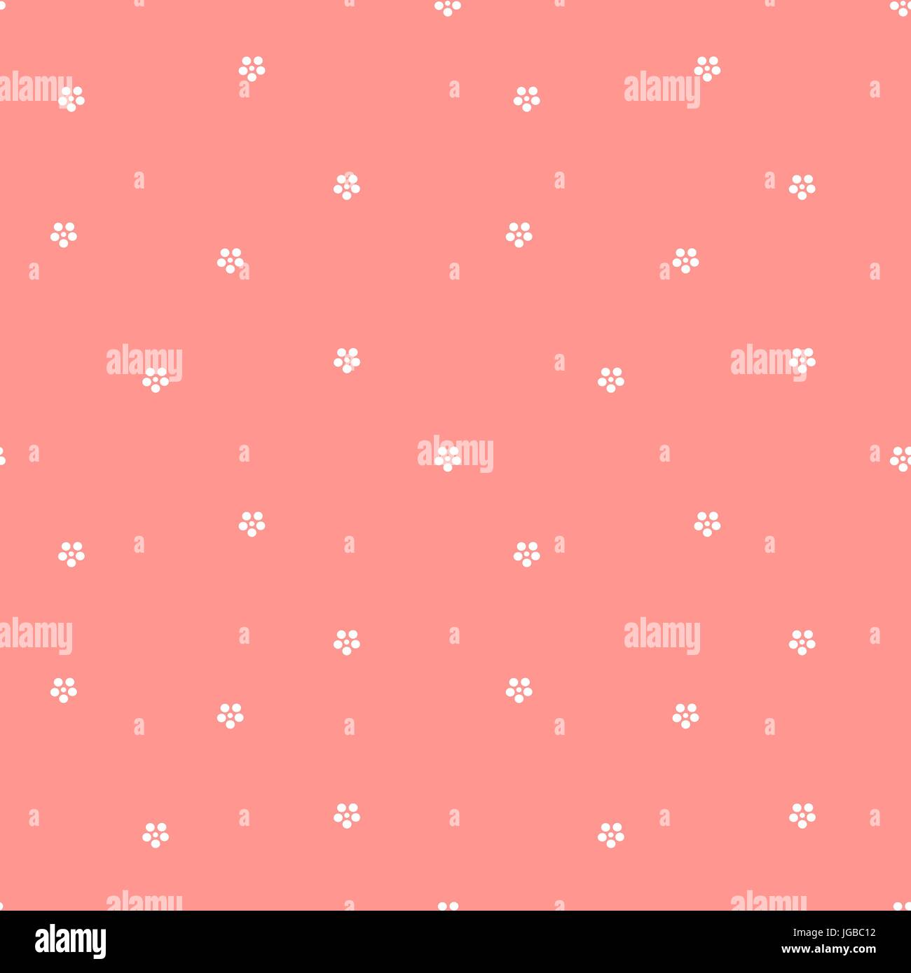cute lovely white flowers on pink background seamless vector pattern ...