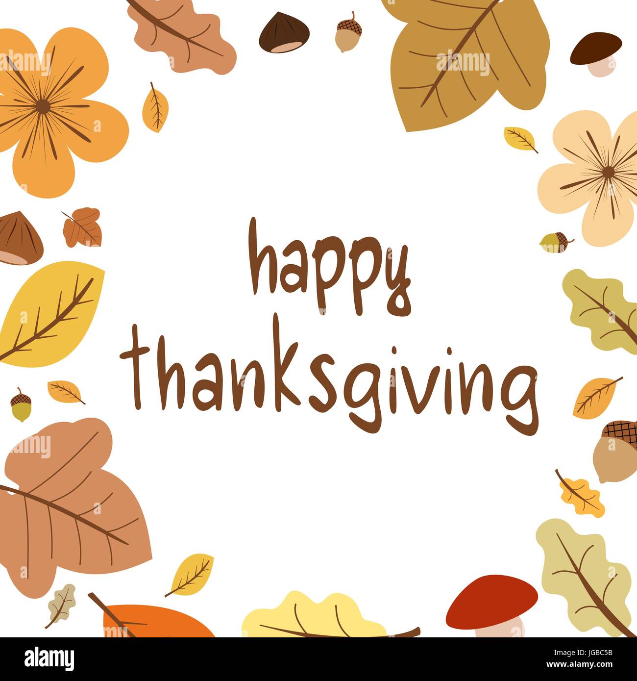hand drawn Happy Thanksgiving Day background vector illustration Stock ...