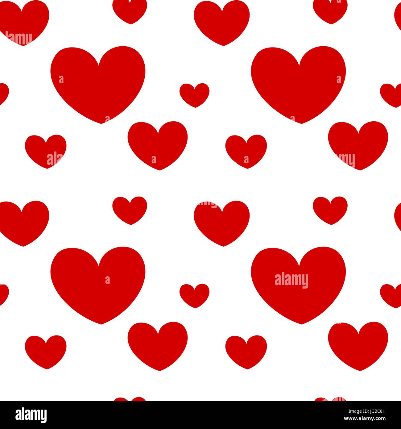 cute romantic red hearts seamless vector valentine pattern background ...