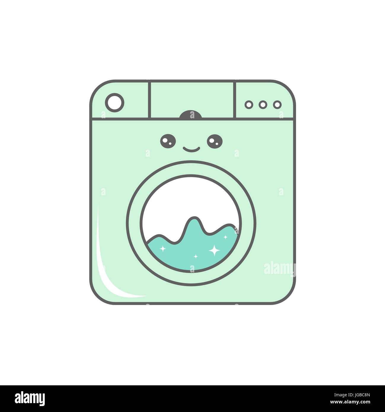 cute cartoon washing machine vector illustration isolated on white  background Stock Vector Image & Art - Alamy