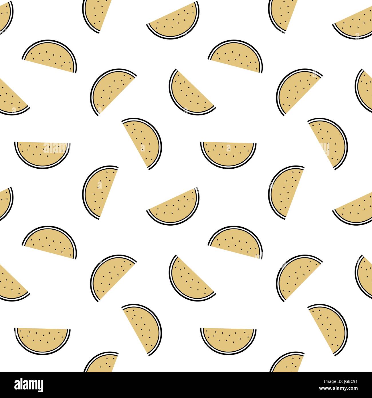cute black and gold watermelon slice seamless vector pattern background ...
