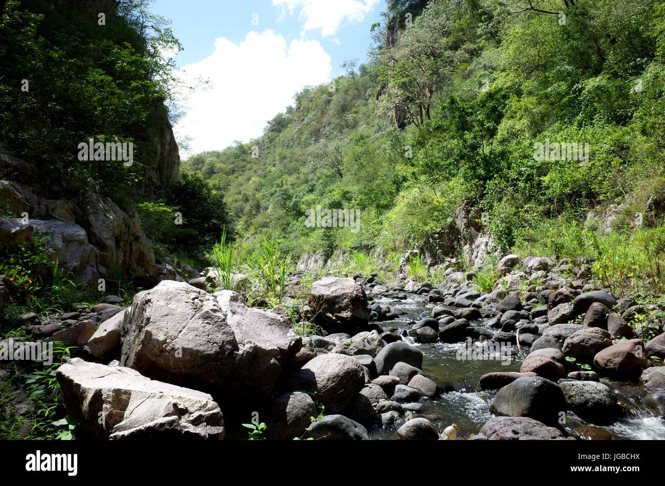Somoto Canyon in the north of Nicaragua, a popular tourist destination for outdoor activities such as swimming, hiking and cliff jumping Stock Photo
