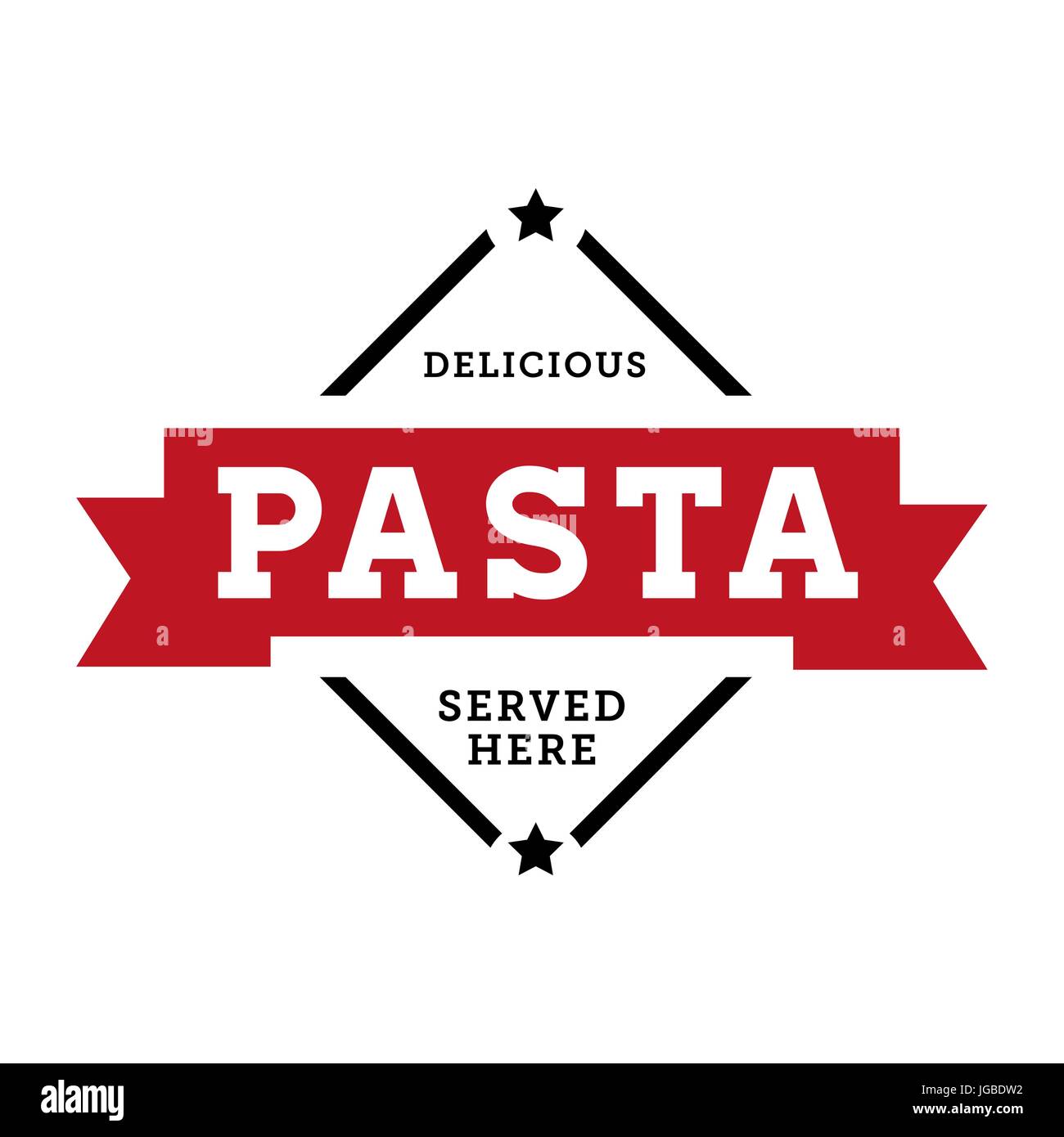 Pasta vintage stamp vector red Stock Vector