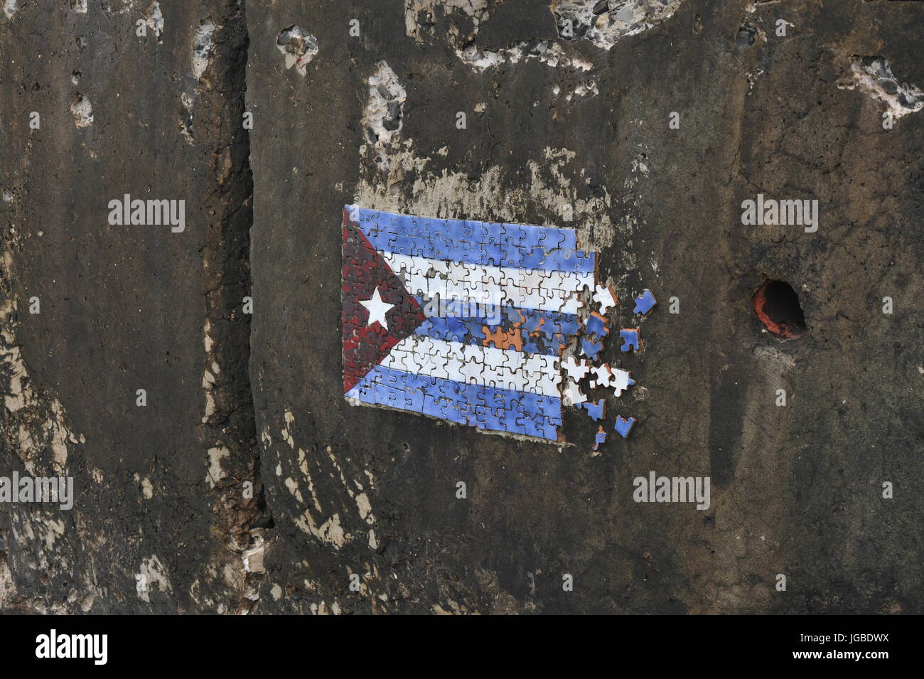 Graffiti on the walls of Havana, Cuba. Stock Photo
