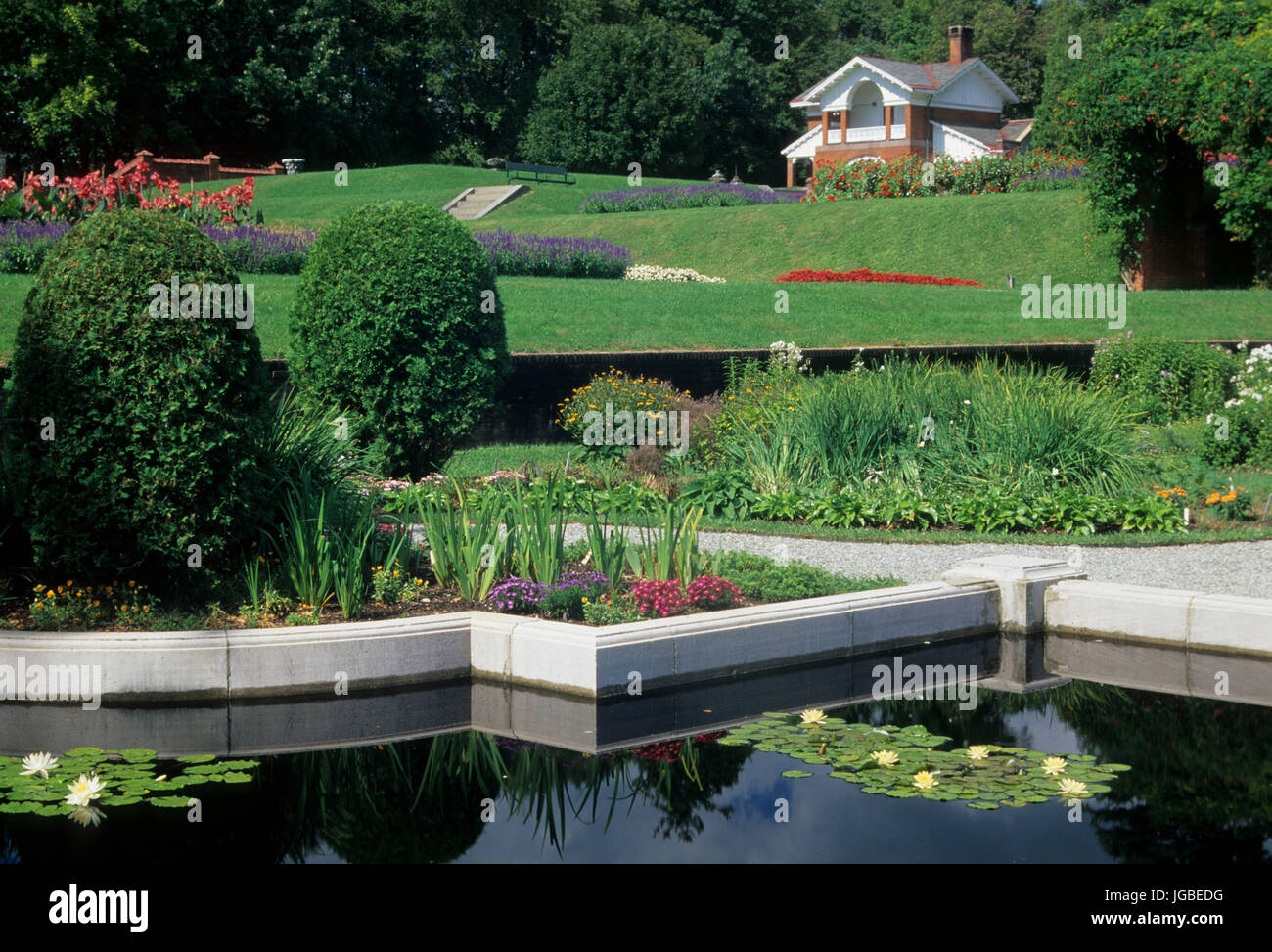 Formal Garden, Vanderbilt Mansion National Historic Site, New York Stock Photo