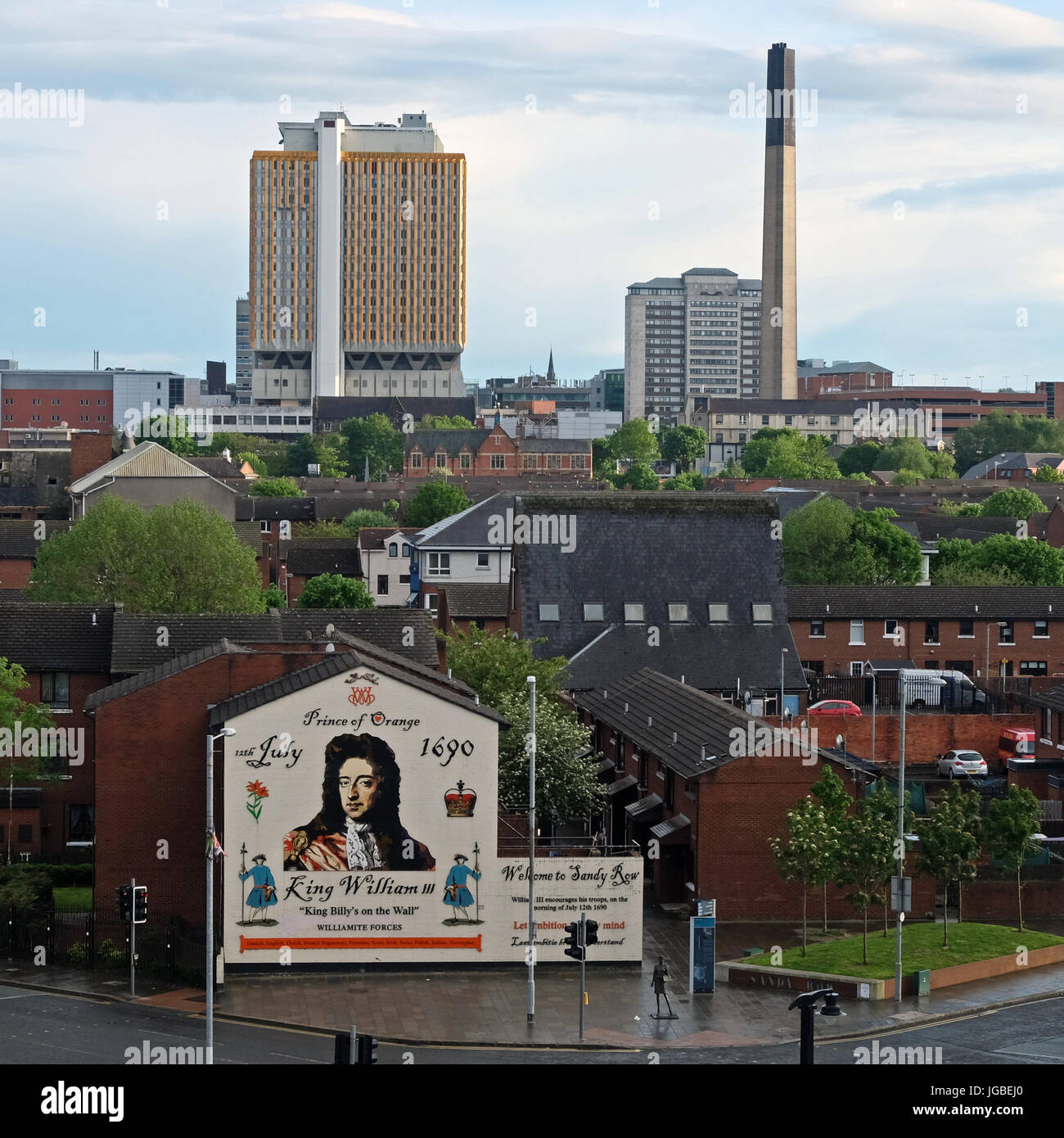 Mural celebrating William of Orange, Sandy Row, Belfast. Stock Photo