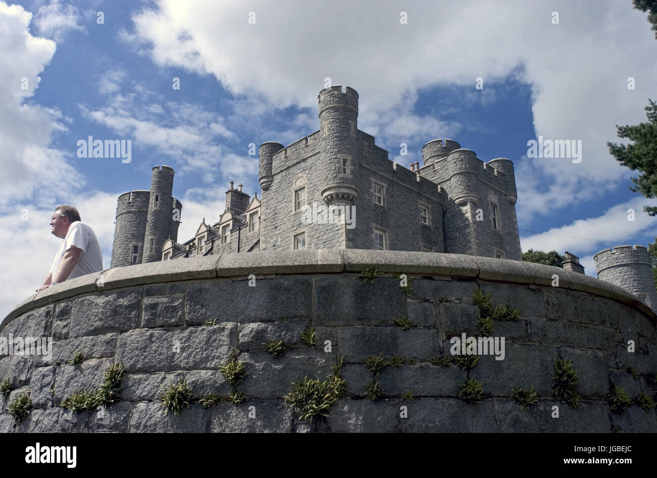 Visitor at Castlewellan Castle, County Down, Northern Ireland Stock Photo