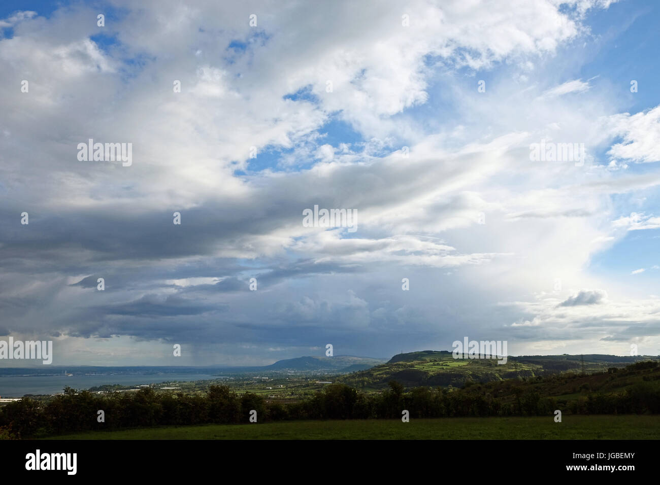 Sky over the Cave Hill, Belfast & Knockagh. Stock Photo