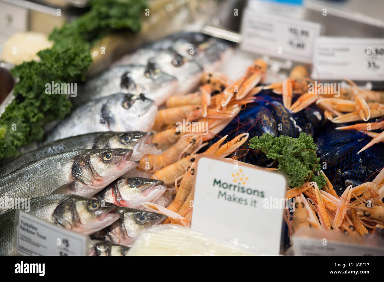 Supermarket fish display hires stock photography and images Alamy