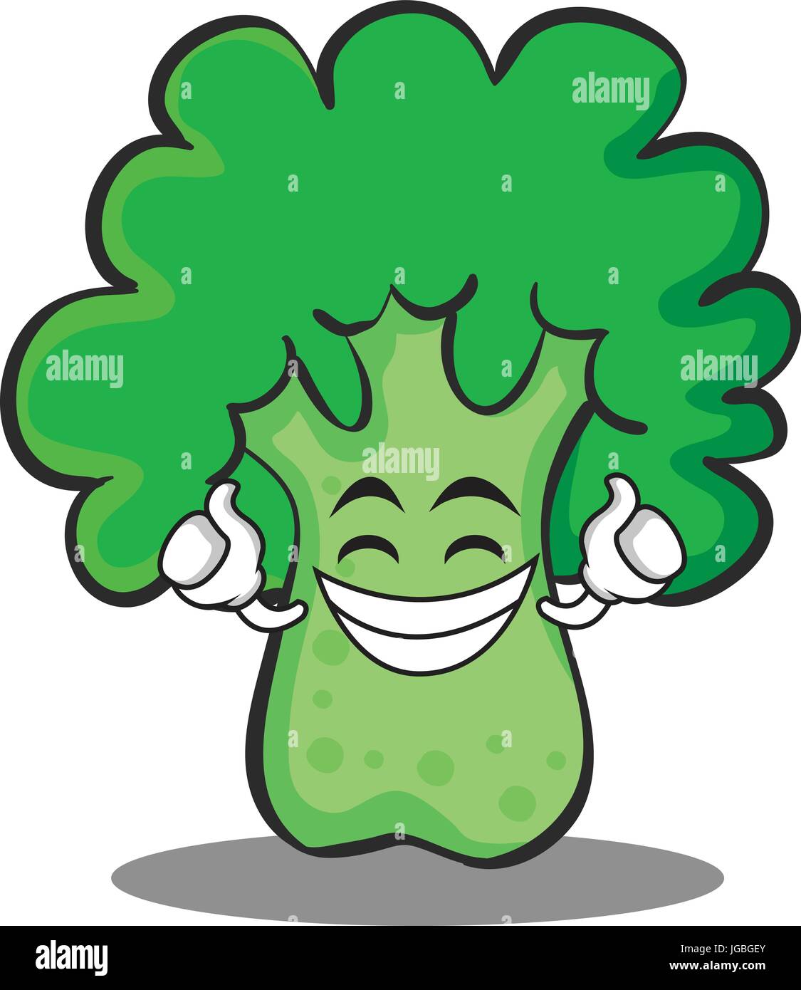 Proud broccoli chracter cartoon style Stock Vector