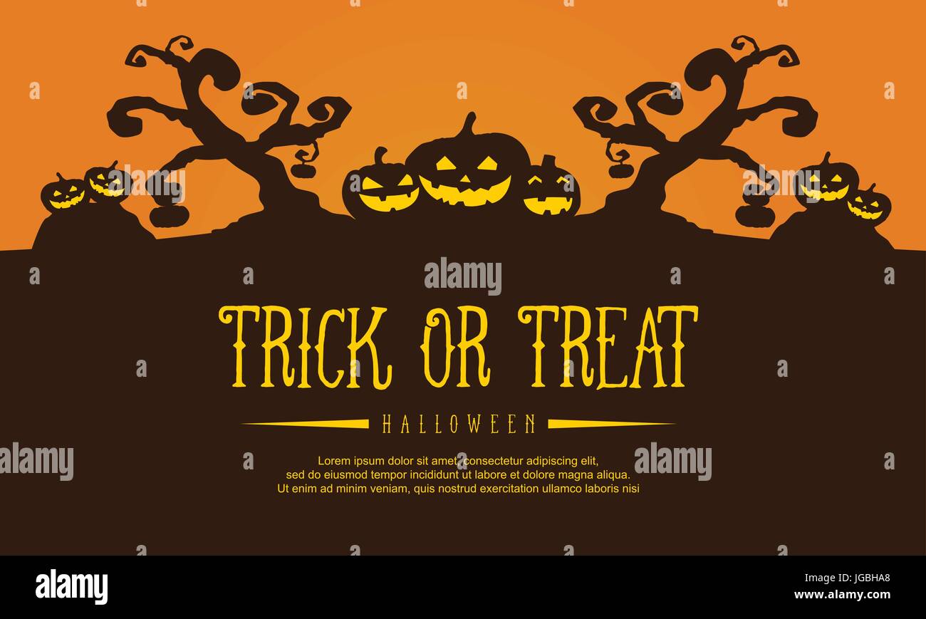 Halloween background with tree and pumpkin Stock Vector Image & Art - Alamy