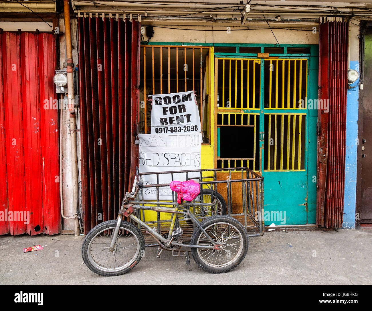 Manila, Philippines Dec 20, 2015. Old houses at slum region in Manila