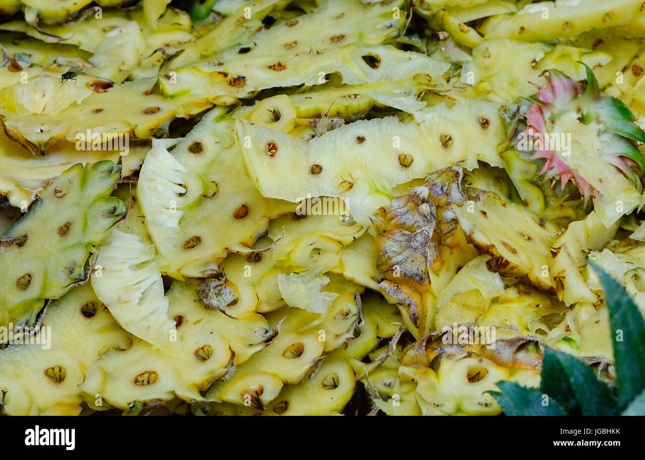 Fresh pineapples for sale at the fruit market in Manila, Philippines