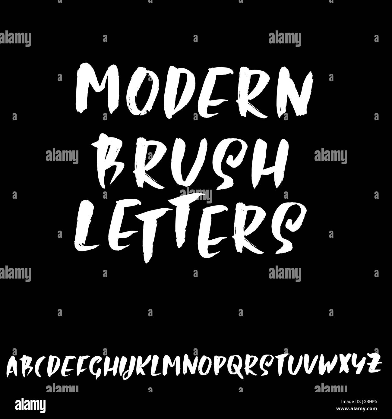 Hand drawn dry brush font. Modern brush lettering. Grunge style ...
