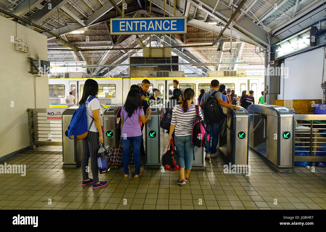 Manila, Philippines Apr 12, 2017. Train station in Manila