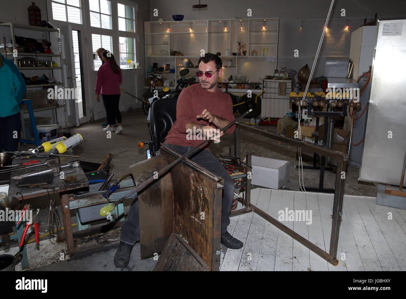Glass blowing shop in Alesund Norway Stock Photo Alamy