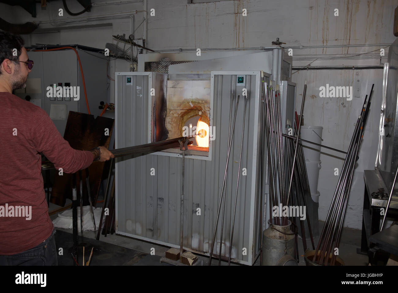 Glass blowing shop in Alesund Norway Stock Photo Alamy