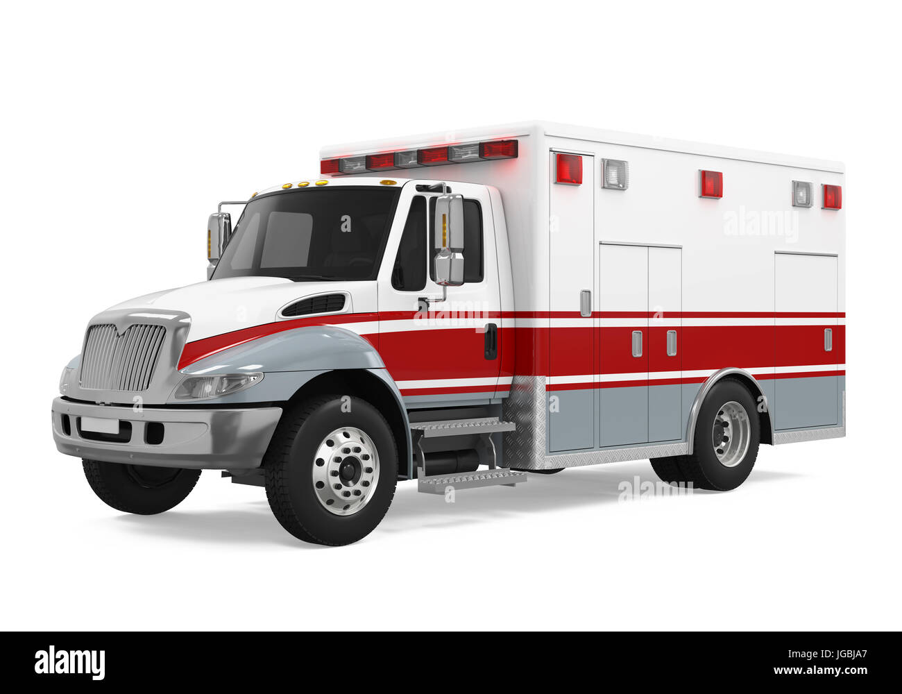 Ambulance Emergency Fire Truck Isolated Stock Photo Alamy