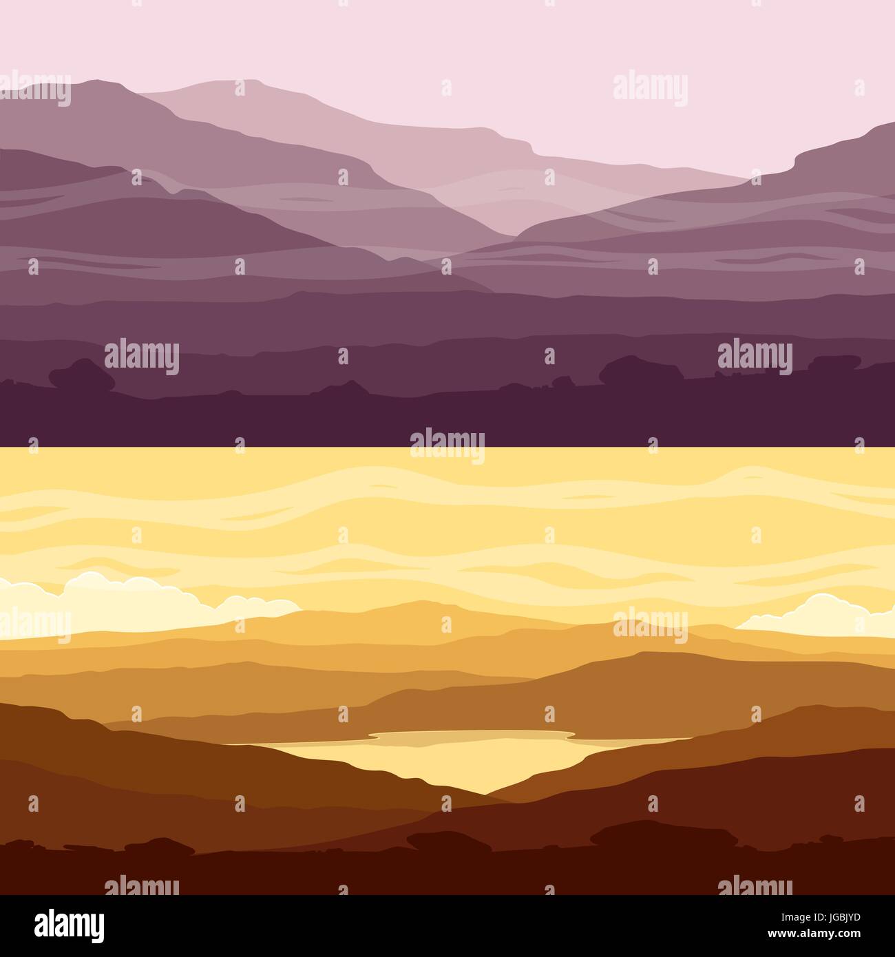 Set of Mountain landscapes Stock Vector
