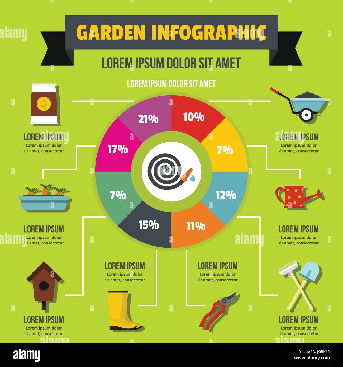 Garden infographic concept, flat style Stock Vector Image & Art - Alamy