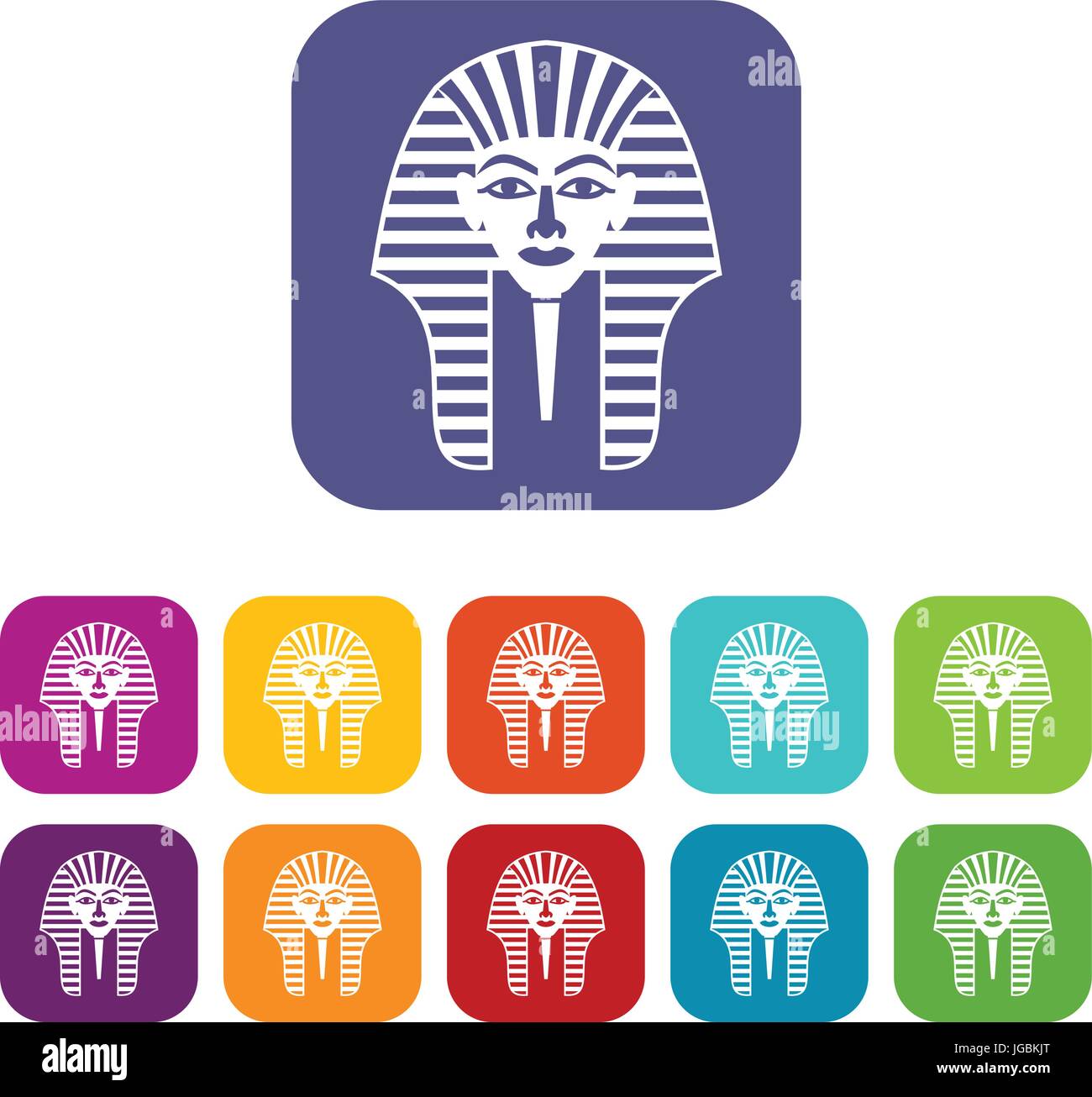 Tutankhamen mask icons set flat Stock Vector Image & Art - Alamy