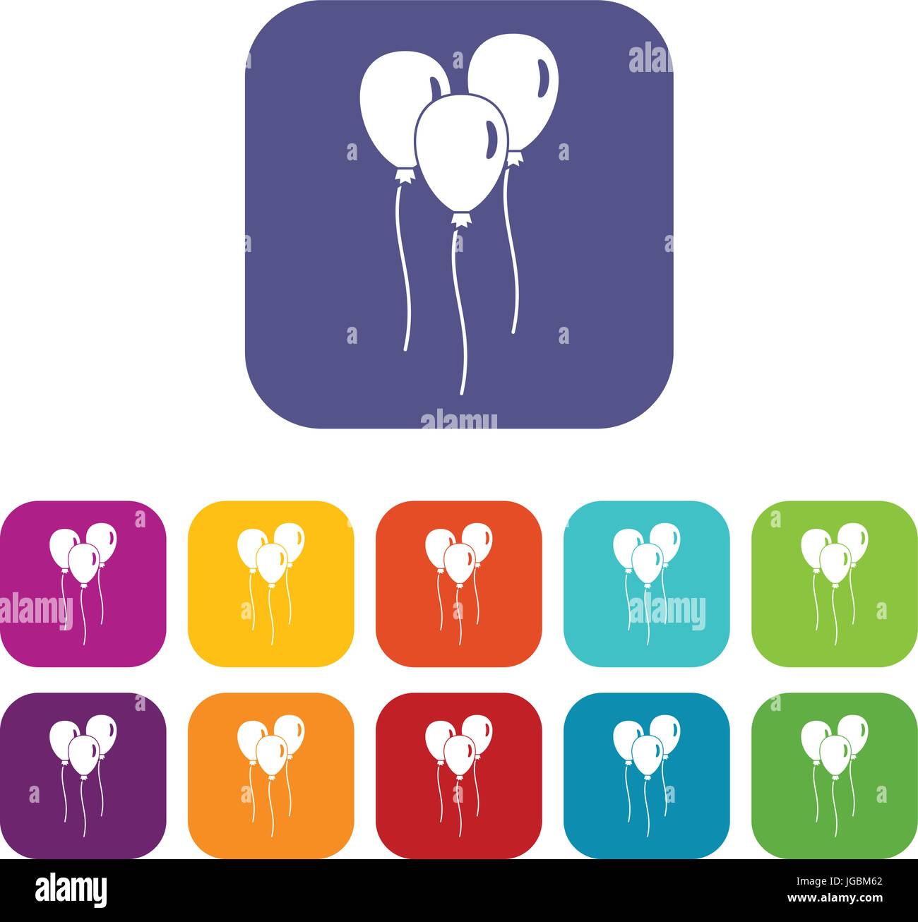 Balloons icons set flat Stock Vector Image & Art - Alamy