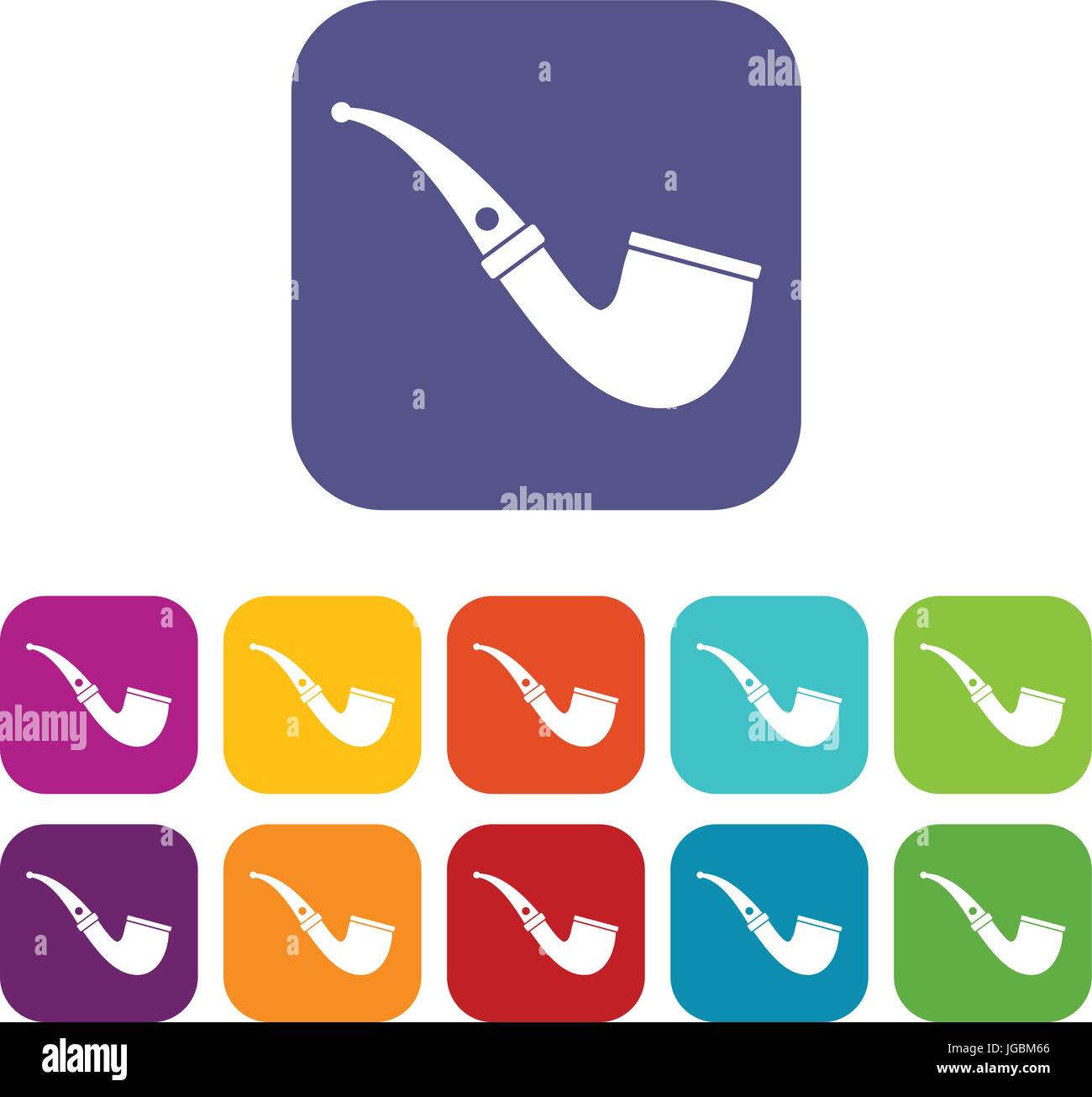 Smoking pipe icons set flat Stock Vector Image & Art - Alamy