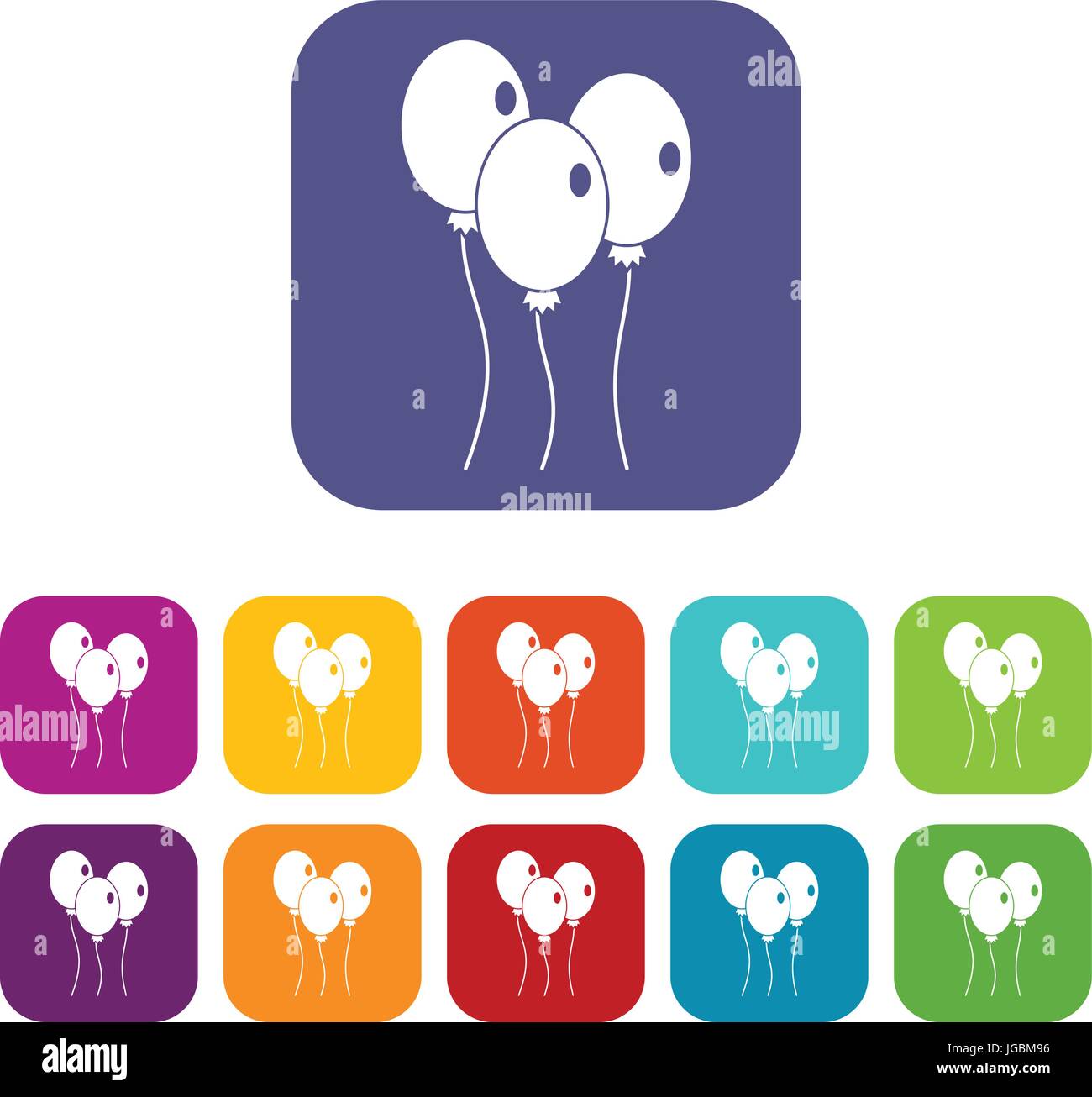 Balloons icons set flat Stock Vector Image & Art - Alamy