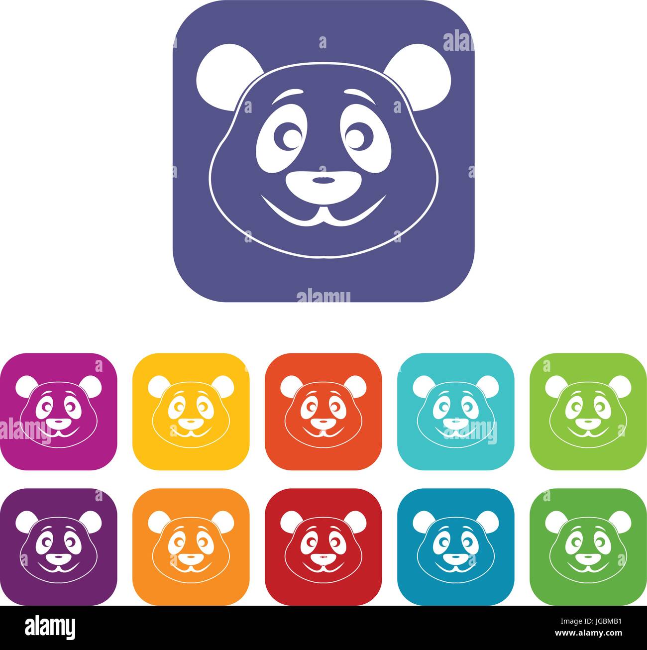 Panda icons set flat Stock Vector Image & Art - Alamy