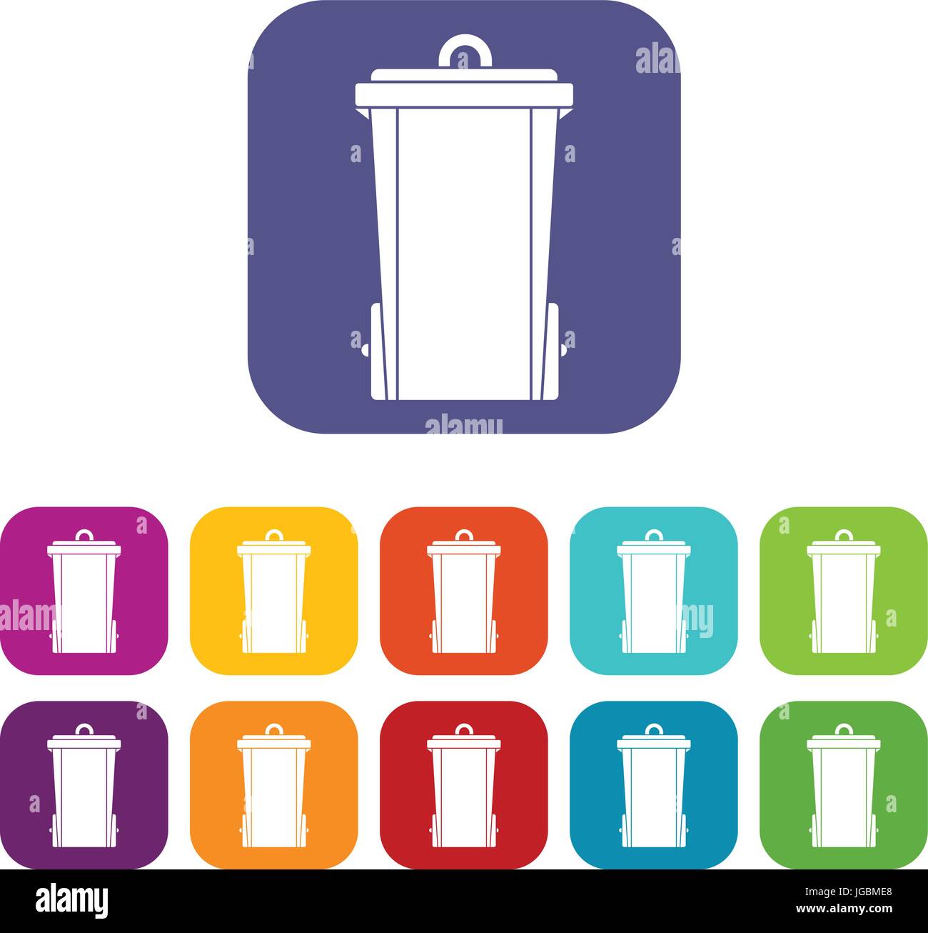Garbage bin icons set flat Stock Vector Image & Art - Alamy