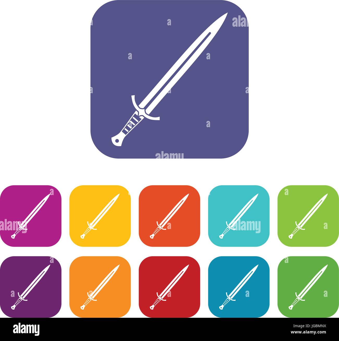 Long sword icons set flat Stock Vector Image & Art - Alamy