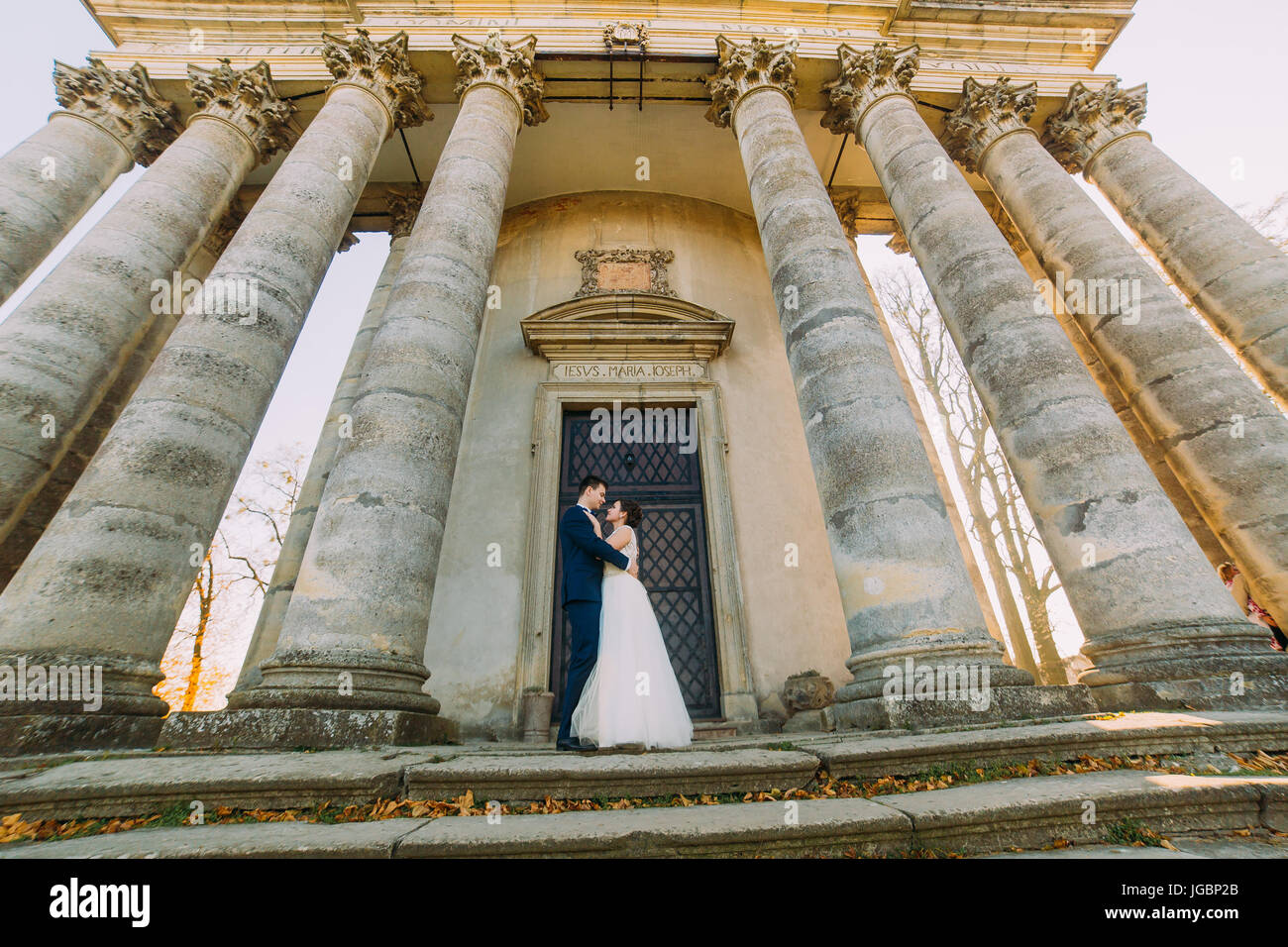 Down view stylish newlyweds hi-res stock photography and images - Alamy