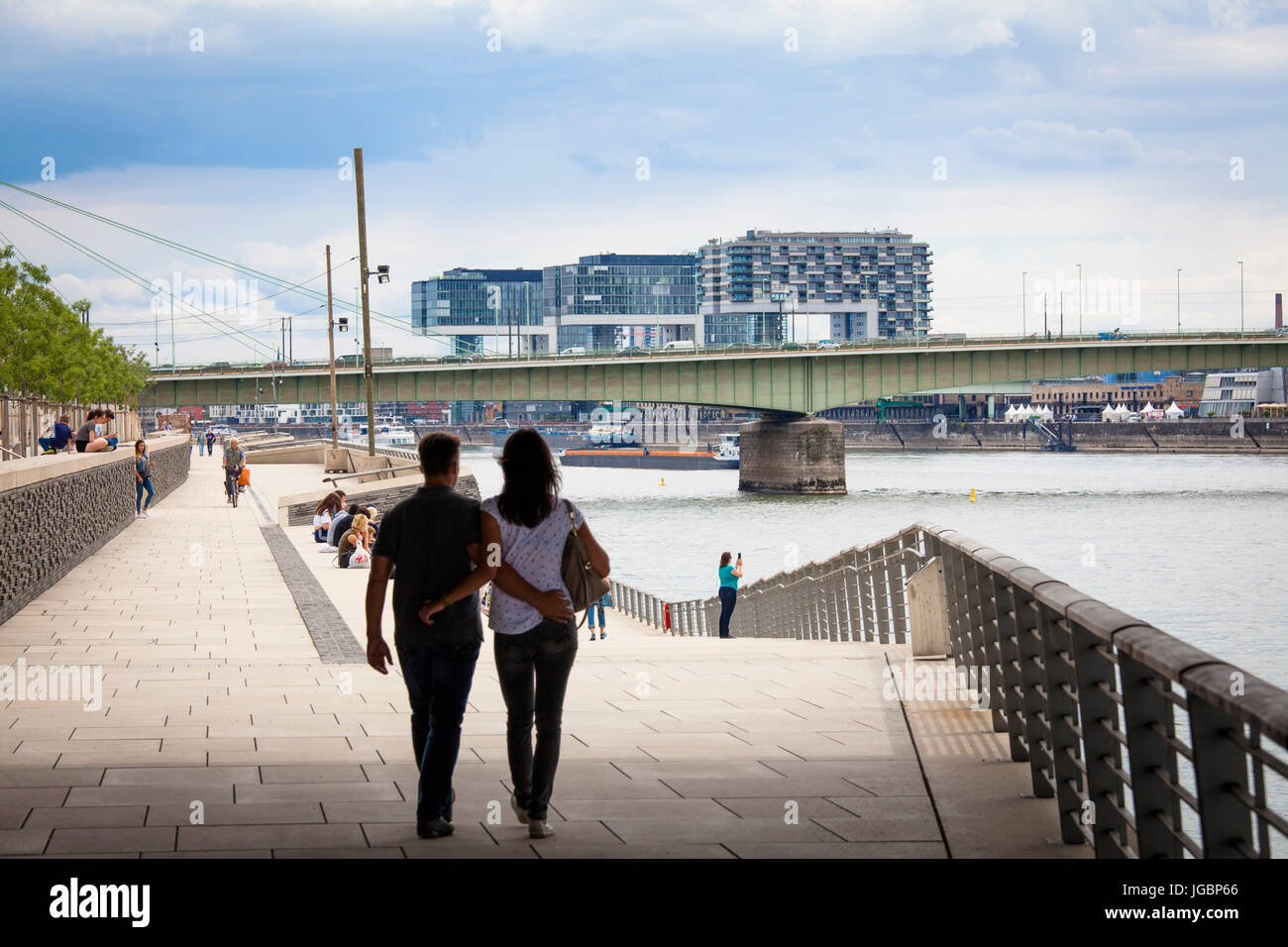 Germany, the Rhine boulevard in the district Deutz, in the background ...