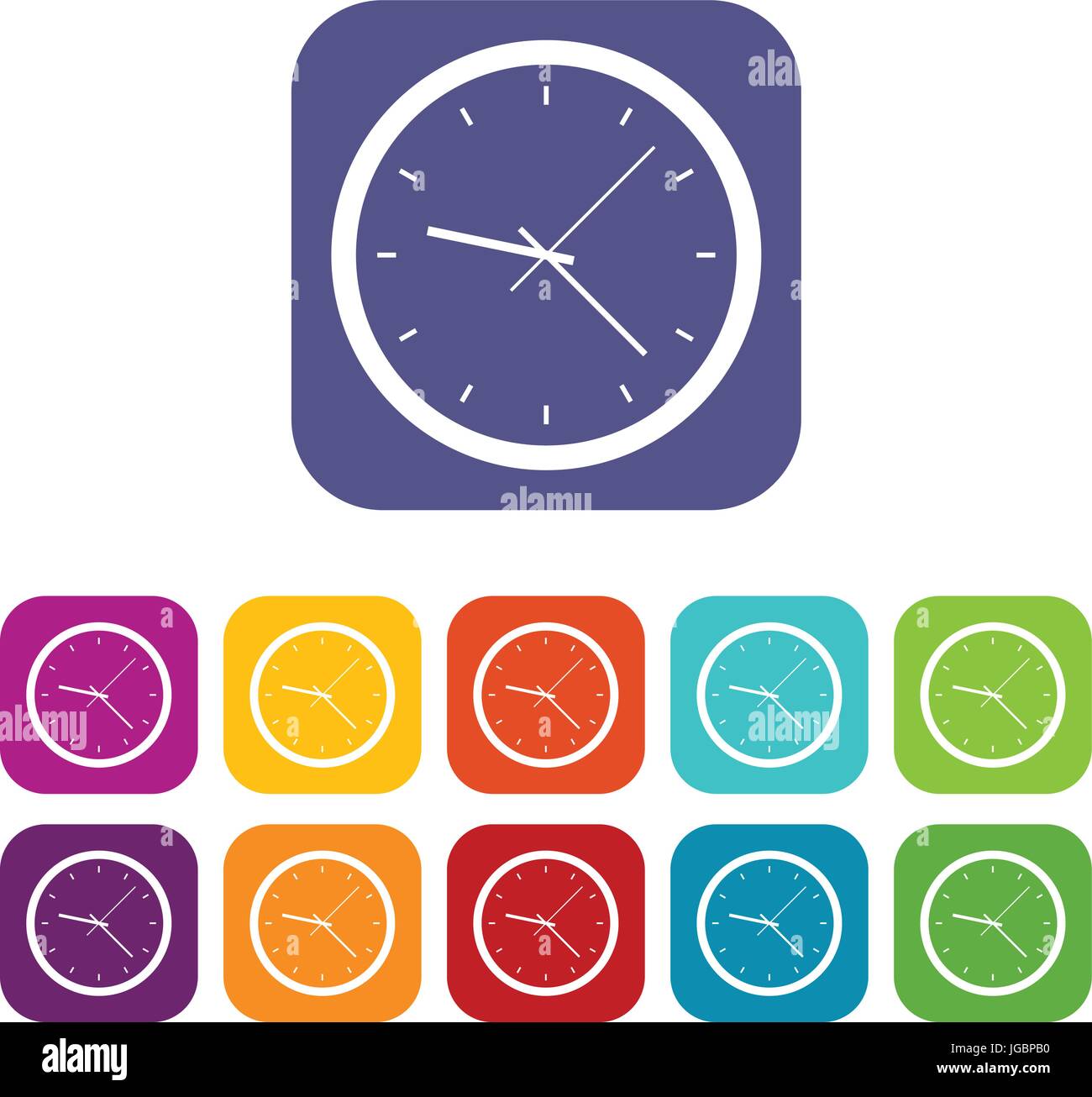Wall clock icons set flat Stock Vector Image & Art - Alamy