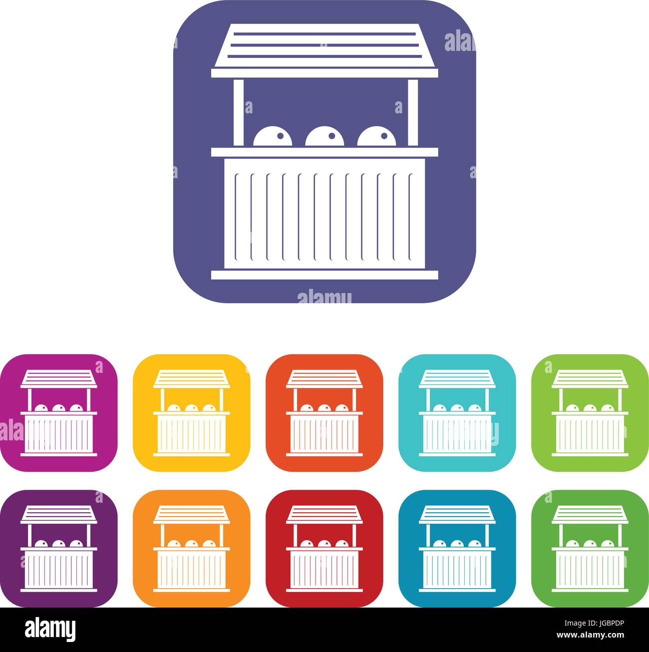 Carnival fair booth icons set flat Stock Vector Image & Art - Alamy