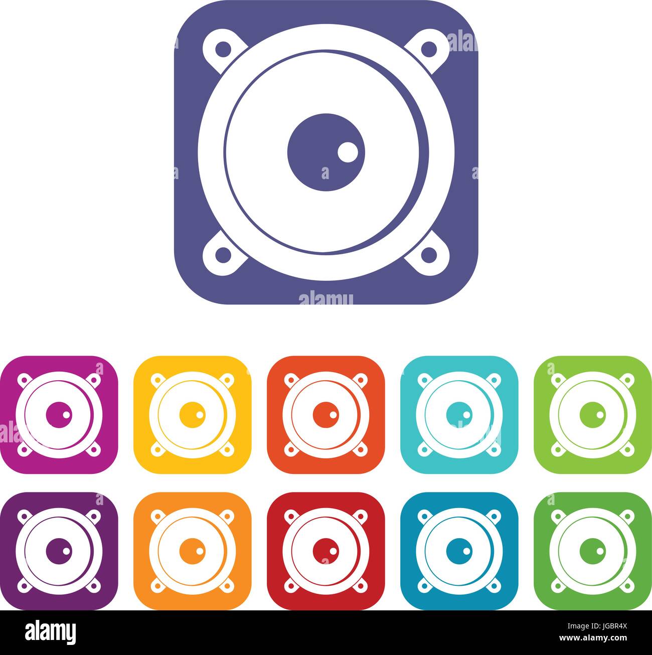 Audio speaker icons set flat Stock Vector Image & Art - Alamy